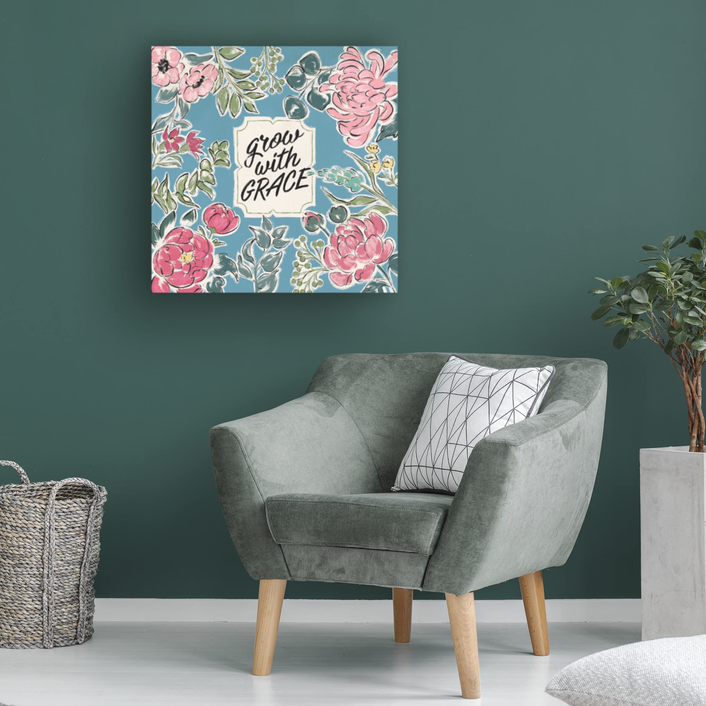 Janelle Penner 'Live in Bloom IV Blue' Canvas Wall Art - Modern Floral Painting for Living Room, Bedroom & Office Decor | Trademark Fine Art Collection