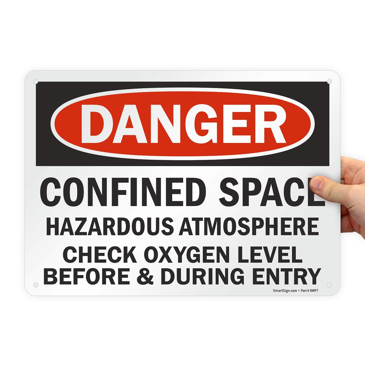 Danger - Confined Space Hazard Sign | 10x14 Inch Aluminum OSHA Warning Sign for Construction Sites & Industrial Areas | Bilingual English/Spanish Safety Sign