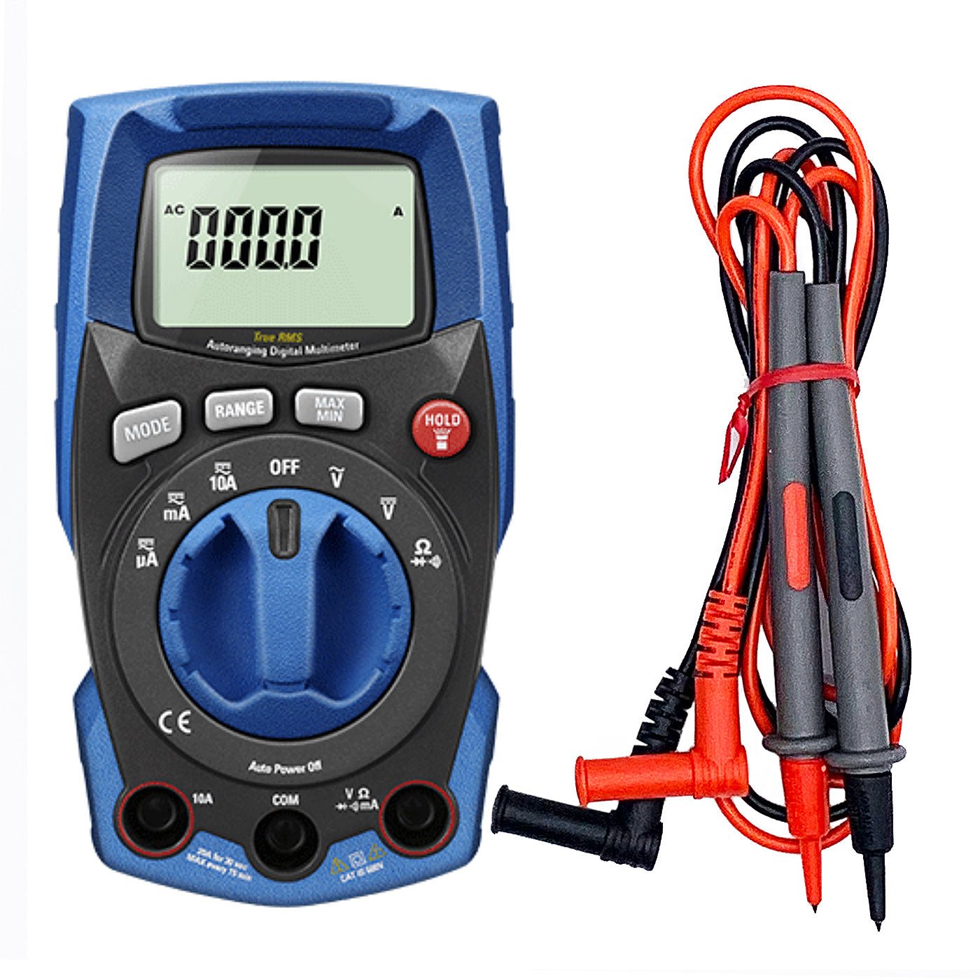 True RMS Digital Multimeter with Bluetooth - Auto-Ranging Voltage Tester for Electricians, DIY Home Repair | Measures AC/DC Current, Resistance, Capacitance | Includes Built-in Flashlight & Backlit Display