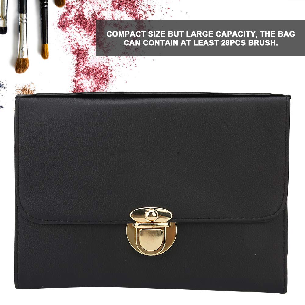 Yinhing Makeup Brush Travel Case - 28 Pocket Portable Roll-Up Cosmetic Bag Organizer for Brushes & Tools | Ideal for Travel, Salon Professionals & Makeup Artists
