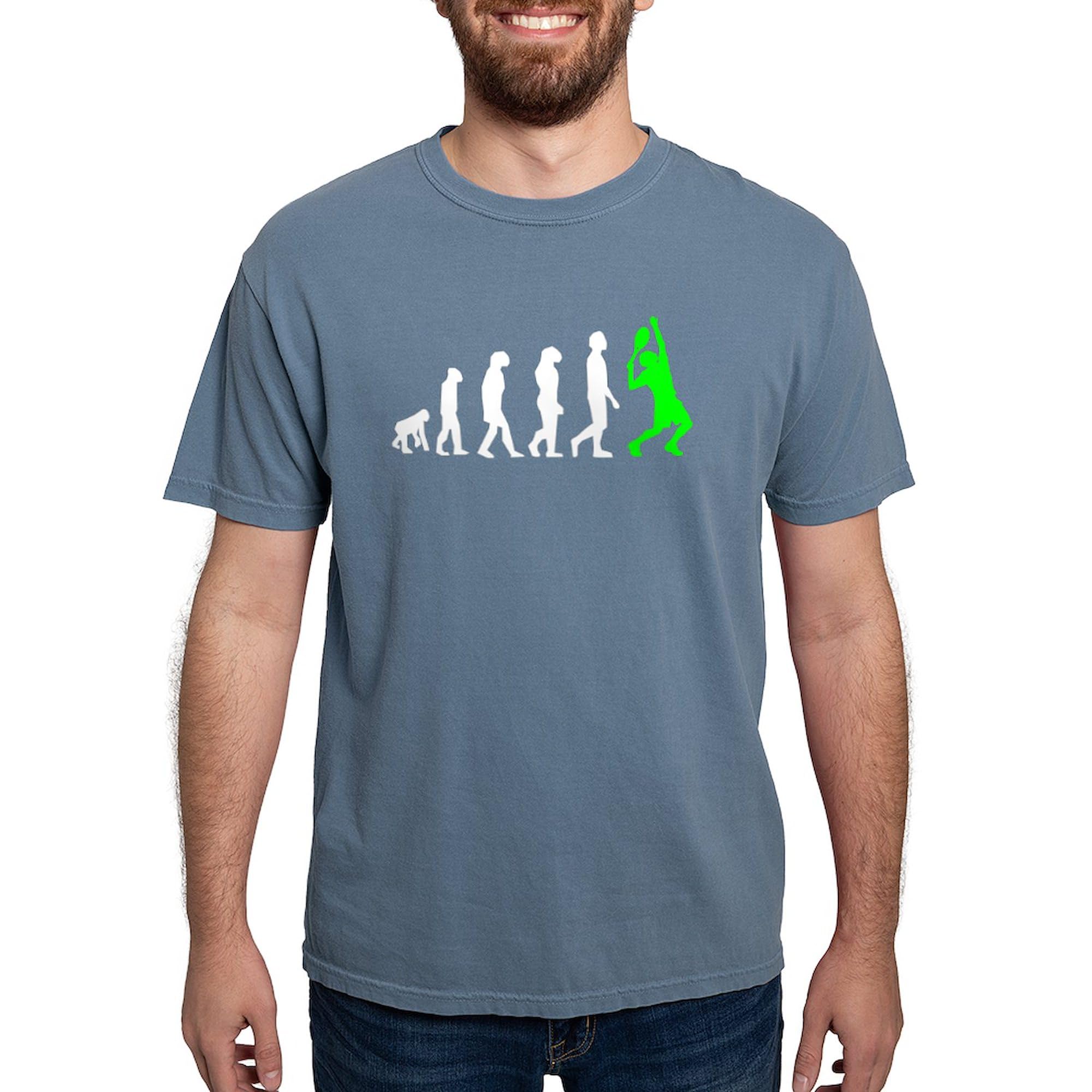 Men's Comfort Colors Tennis Evolution Green T-Shirt - Soft Cotton Tee for Casual Wear, Sports & Gym