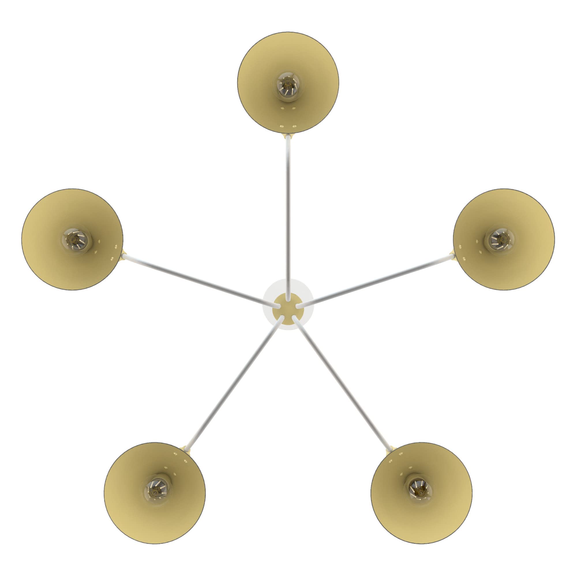 Hunter Fan Company 19196 Grove Isle 5-Light Chandelier in Matte White - Elegant Ceiling Lighting for Dining Room, Bedroom & Living Room
