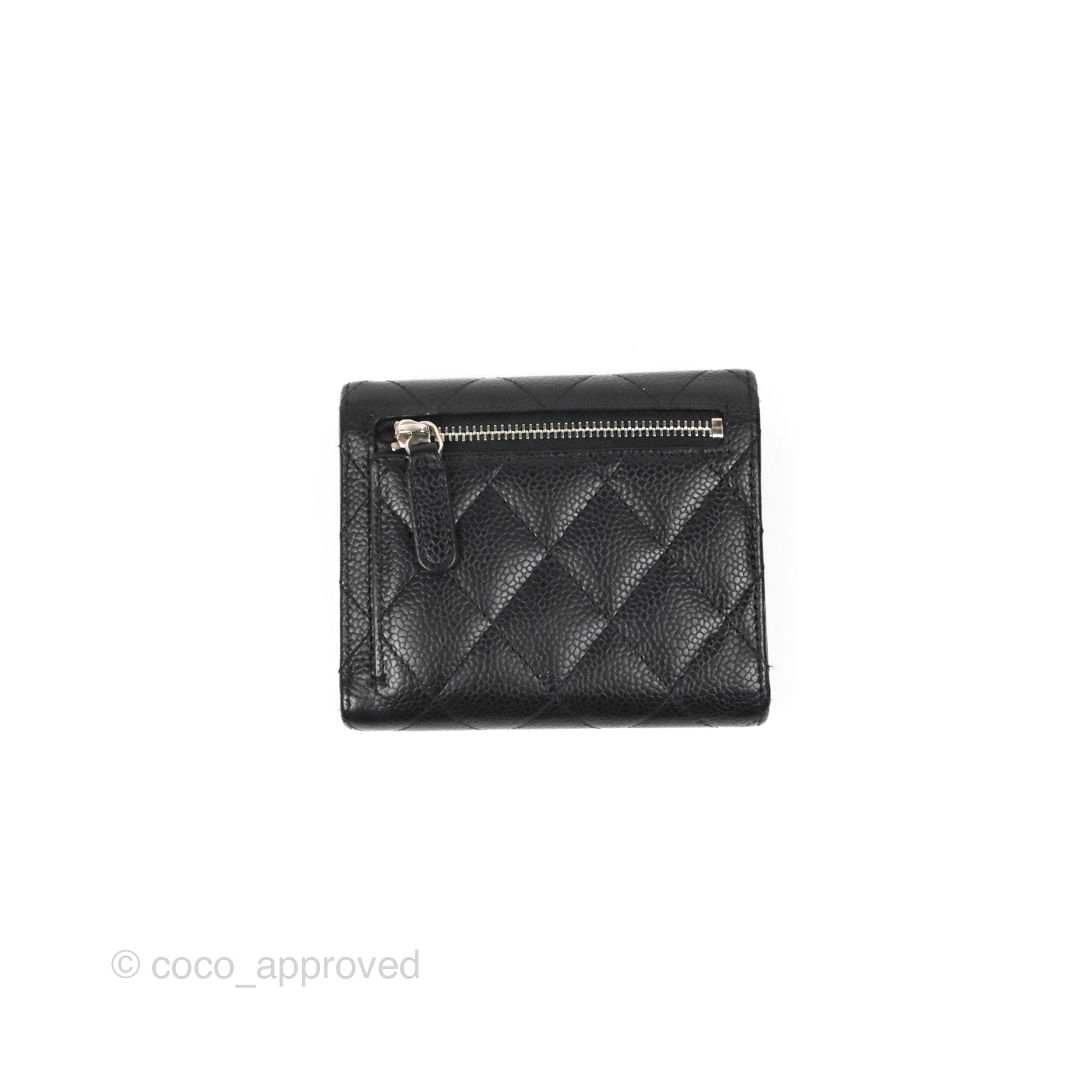 Chanel Classic Flap Wallet Black Caviar Leather with Silver Hardware - Luxury Designer Wallet for Women, Perfect for Everyday Use & Special Occasions