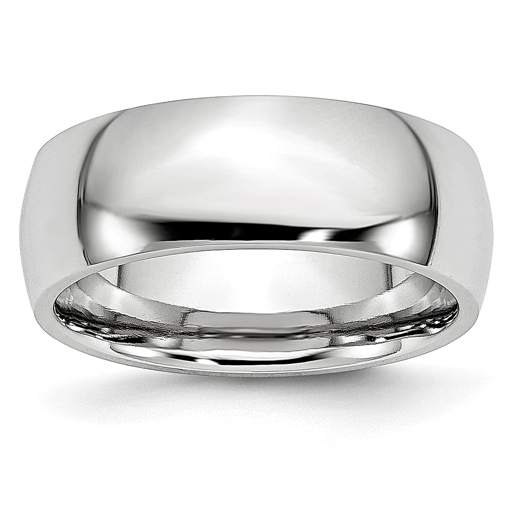 ICE CARATS 8mm Cobalt Half Round Wedding Band - Classic Domed Women's Fashion Jewelry Ring - Perfect Gift for Her - Ideal for Weddings, Anniversaries & Special Occasions