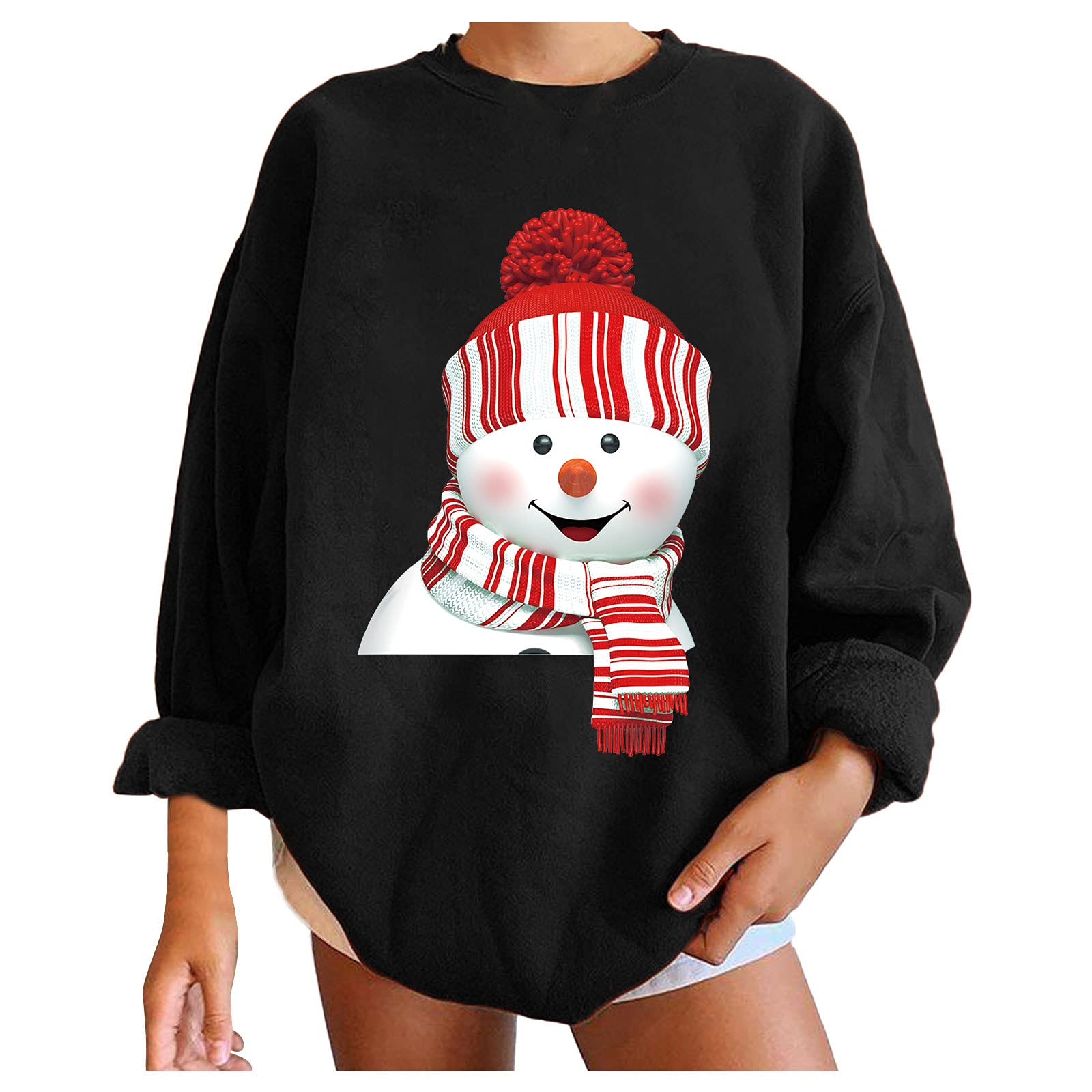 Xiloccer Women's Ugly Christmas Sweater - Santa Holiday Sweatshirt, Festive Winter Long Sleeve Top for Christmas Parties & Family Gatherings