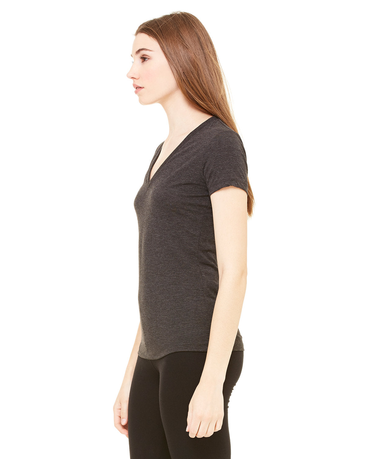 Bella + Canvas 8435 Women's Soft Tri-Blend Short Sleeve V-Neck T-Shirt - Comfortable Casual Tee for Everyday Wear, Gym & Lounge