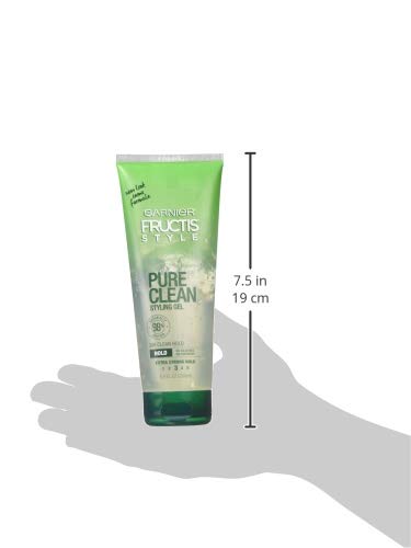 Garnier Fructis Style Pure Clean Styling Gel - 6.8 Oz (Pack of 6) | Strong Hold Hair Gel for Men & Women | All-Day Frizz Control & Shine | Perfect for Curly, Wavy & Straight Hair Styles