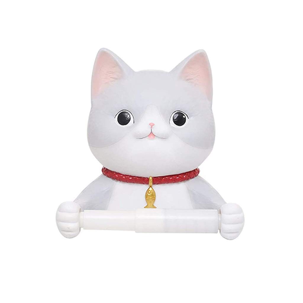 YXDO Cute Cat Wall-Mounted Tissue Box Holder - Multi-Purpose Bathroom & Toilet Paper Organizer, No-Hole Installation, Space-Saving Home Decor for Bathroom, Kitchen, Office (Color: Black) - Perfect for Small Spaces & Gift Giving
