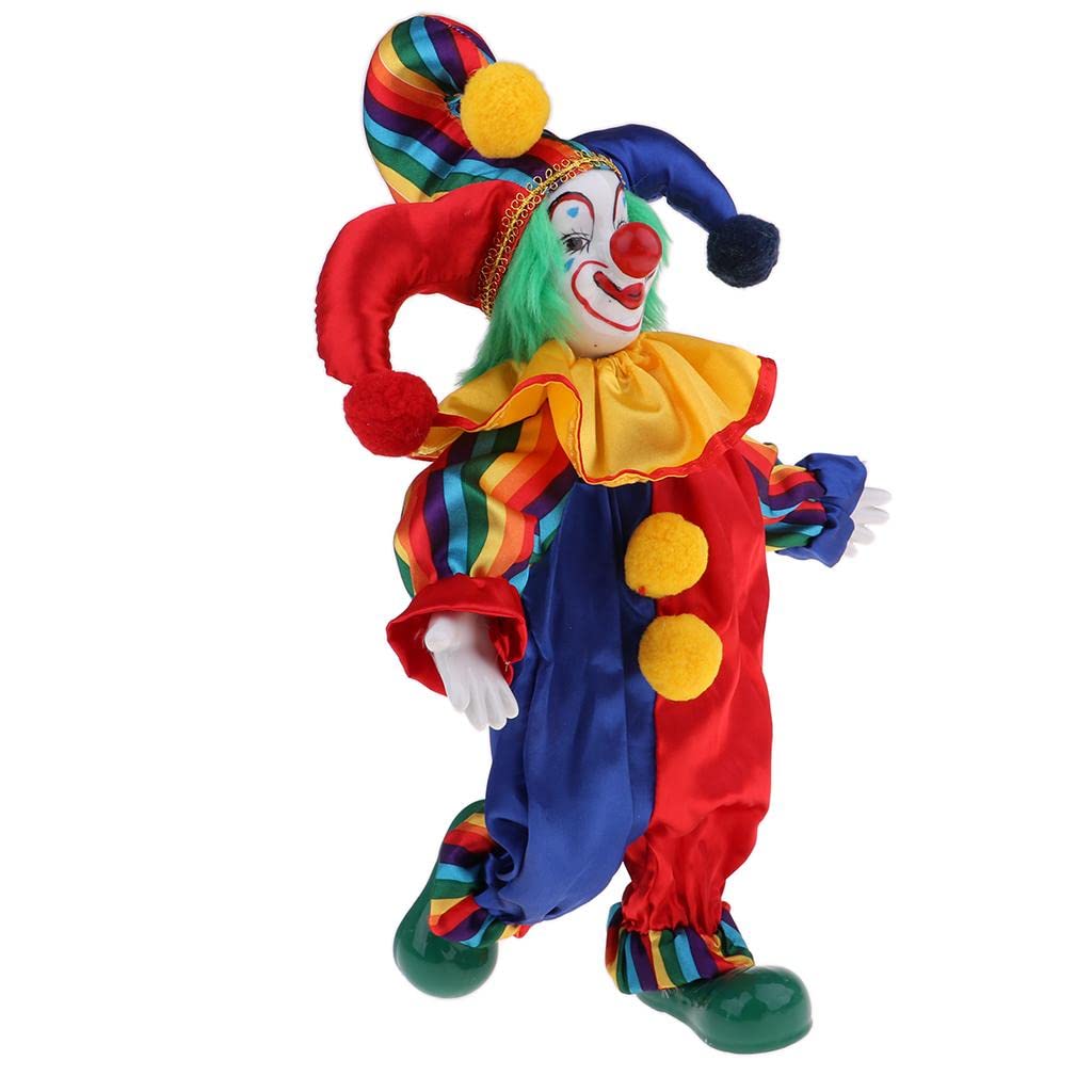38cm Adorable Smiling Porcelain Clown Doll - Perfect Kids Birthday Gift, Halloween & Christmas Decor, Table Centerpiece for Parties & Home Décor