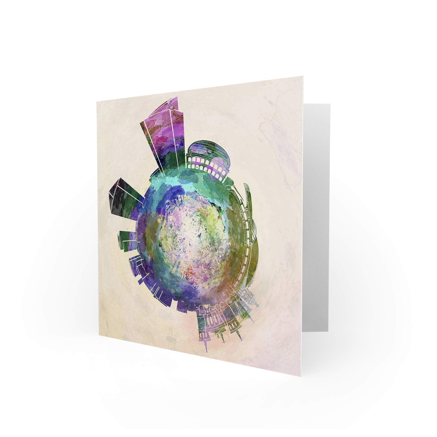 Wee Blue Coo Little World City Skyline Lyon France Greeting Card - Perfect for Birthdays, Anniversaries & Special Occasions