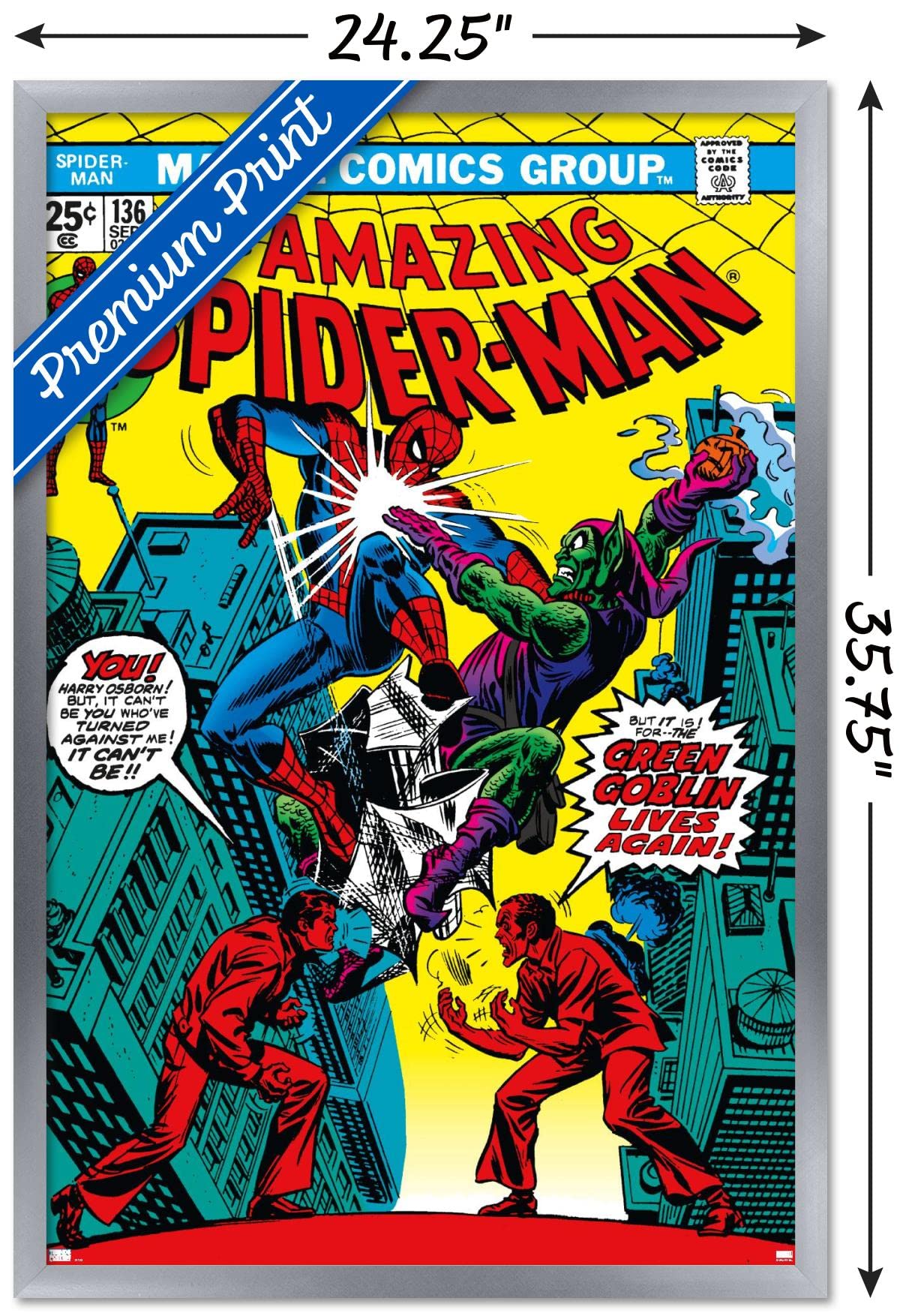 Trends International Marvel Comics Green Goblin - The Amazing Spider-Man #136 Wall Poster, 34