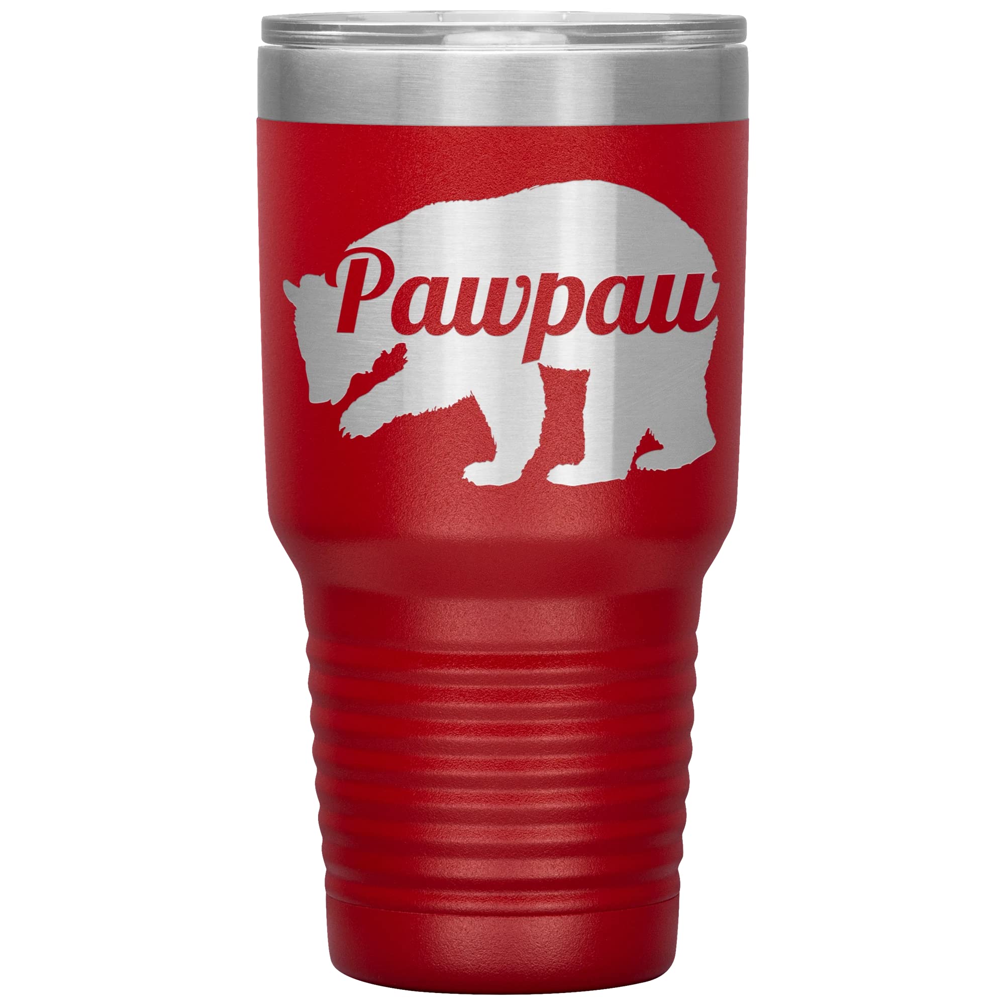 **30oz Insulated Stainless Steel Pawpaw Bear Tumbler Cup - Personalized Engraved Gift for Pawpaw Fans - Perfect for Coffee, Tea & Cold Drinks at Home, Office or Travel**