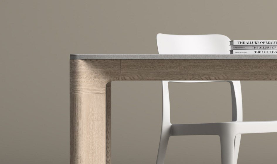 Midj Planum Modern Dining Table - Solid Wood Kitchen Table for 6 - Perfect for Dining Room, Kitchen, and Small Space Gatherings