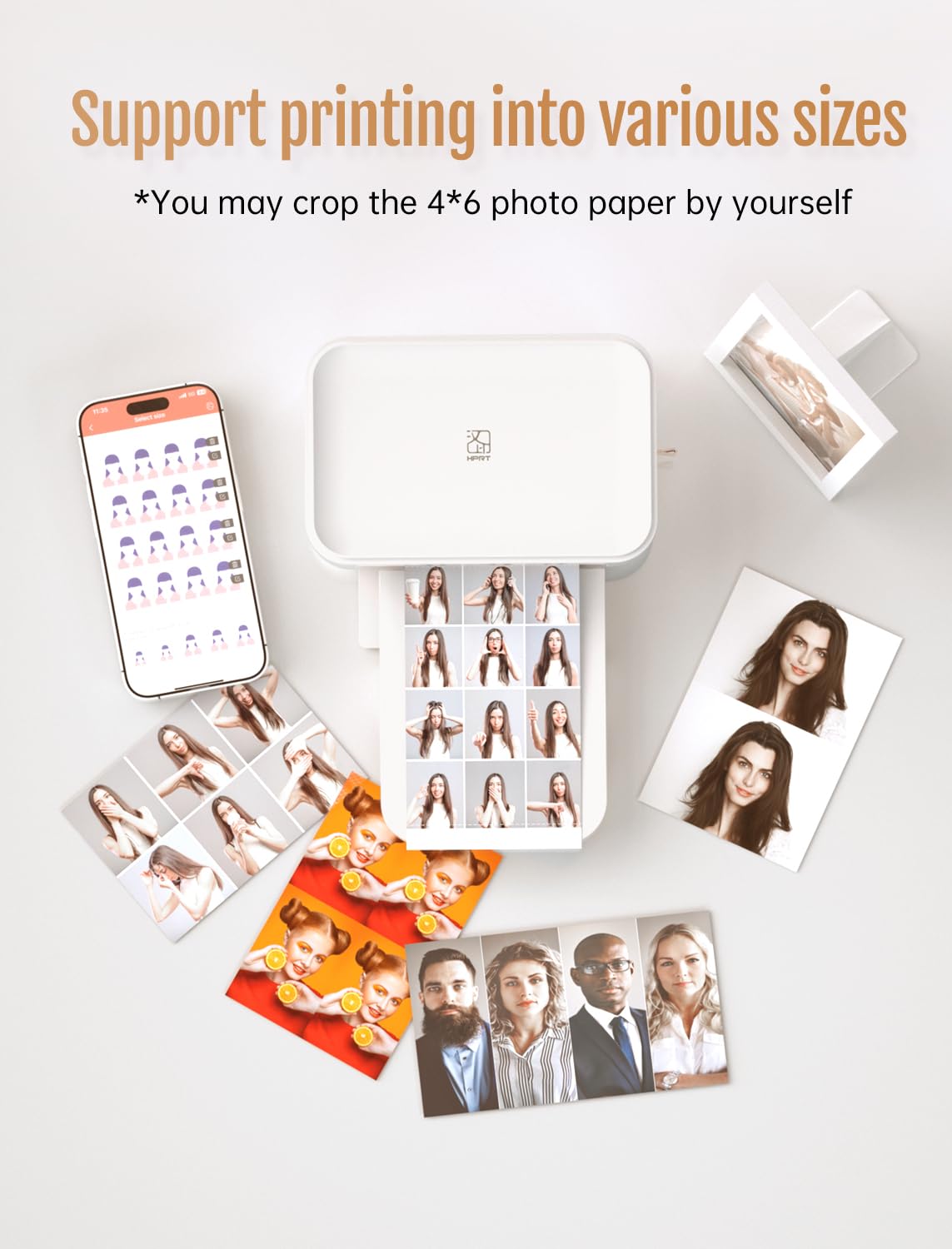 HPRT 4x6 Photo Printer with 20 Sheets & 1 Ribbon - Portable Dye-Sublimation Printer for iPhone & Android - AR Video Printing (White) - Perfect for Home, Travel & Instant Photo Sharing