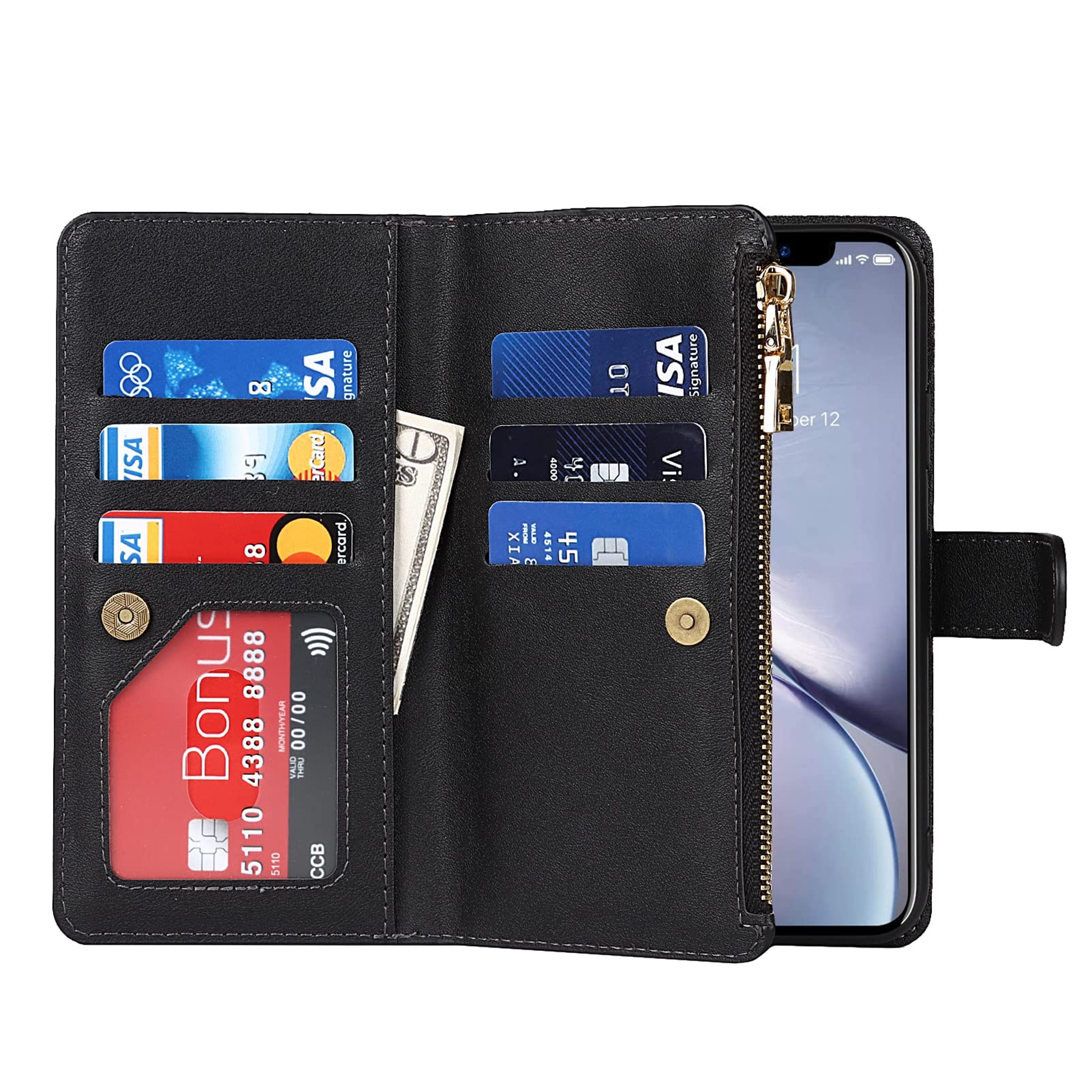 Jaorty Premium PU Leather Wallet Case for iPhone XR (6.1
