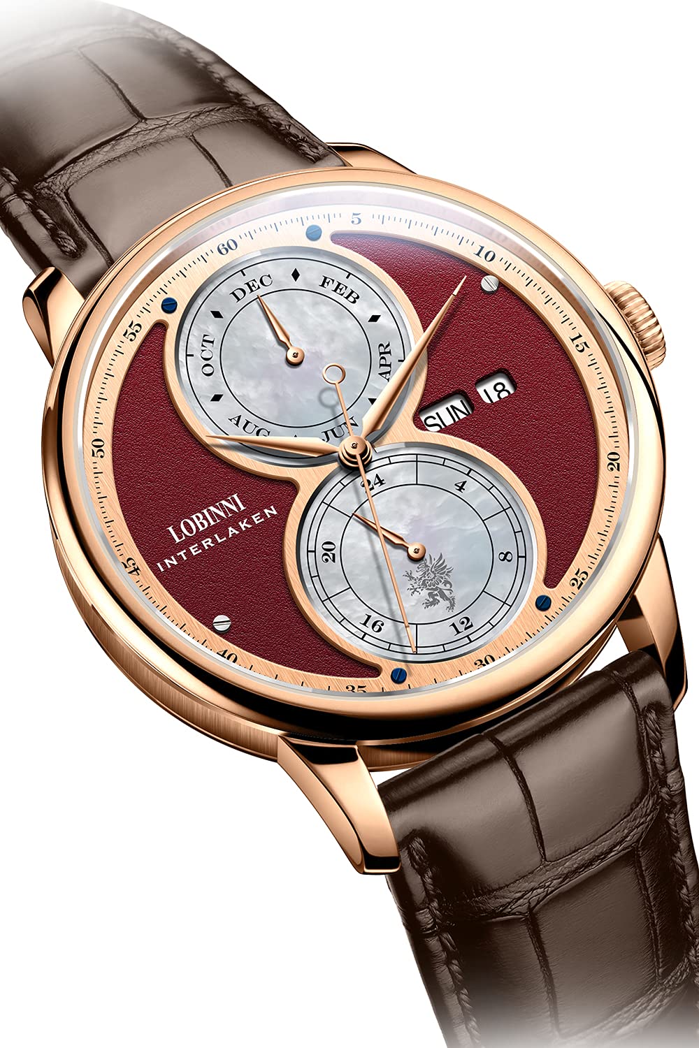 LOBINNI Men's Automatic Mechanical Watch - Stainless Steel Dress Watch with Week Calendar - Luxury Top Brand Timepiece for Business, Formal Events & Everyday Wear