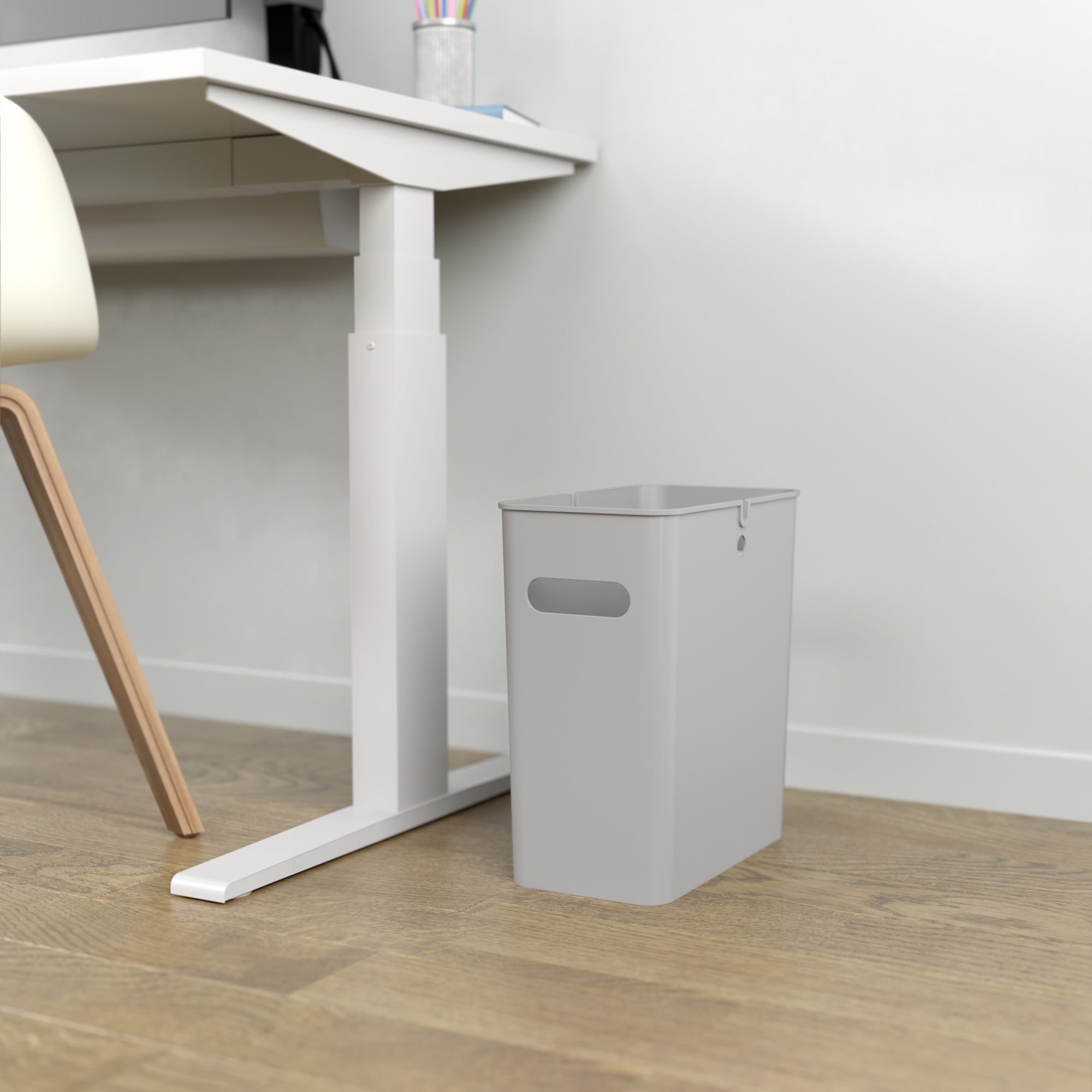 16L SlimGiant Metal Trash Can - 4.2 Gallon Stainless Steel Waste Bin for Office, Kitchen & Bathroom - Modern Silver Garbage Bin with Lid for Home & Office Use