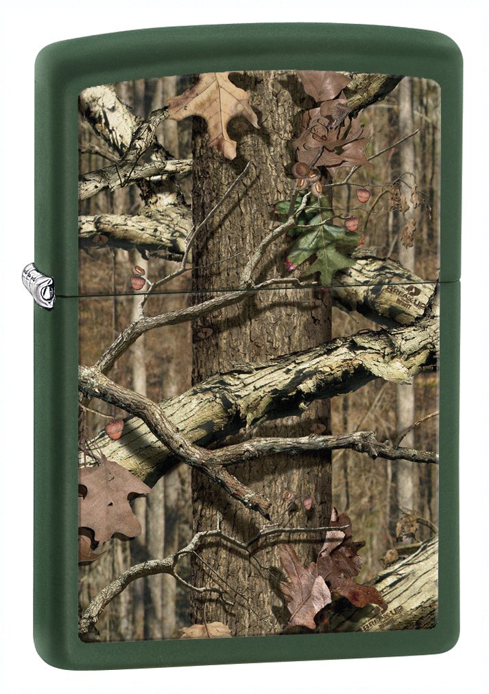 Zippo Green Matte Mossy Oak Break-Up Infinity Lighter - Windproof Refillable Lighter for Outdoor Camping, Hiking & Survival Gear