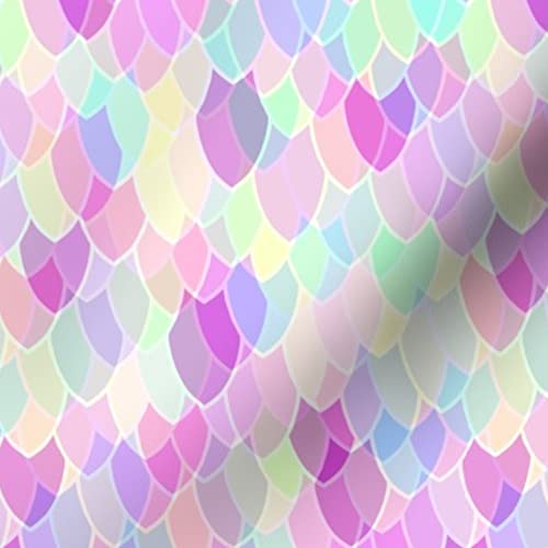 Rainbow Dragon Scales Fantasy Printed Minky Fabric by The Yard - Soft Plush Fabric for Sewing Baby Blankets, Quilt Backing & DIY Projects - Perfect for Nursery Decor, Costume Making & Fantasy Themed Crafts