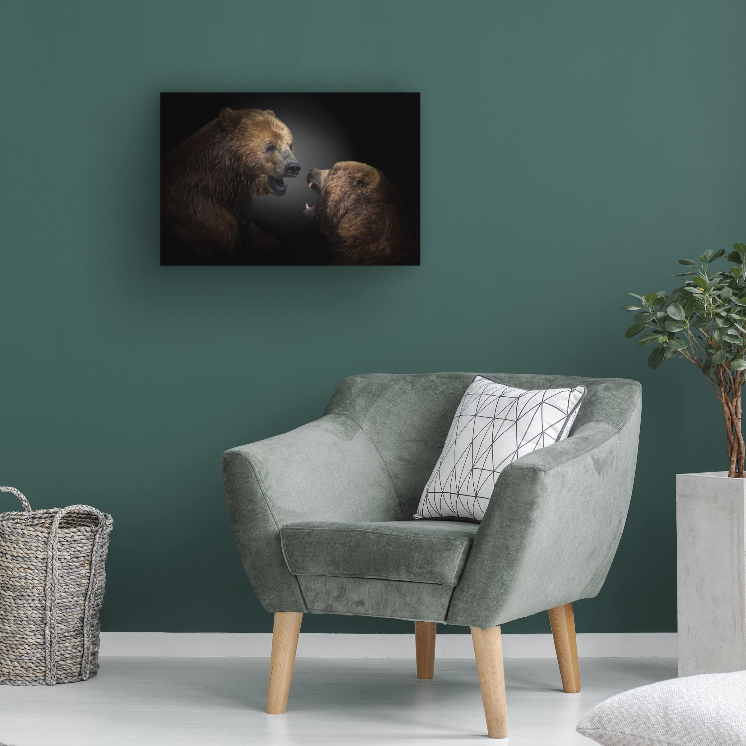 Trademark Fine Art 'Fight' Canvas Wall Art Print by Jorg Vollrath - Modern Abstract Painting for Living Room, Bedroom & Office Decor