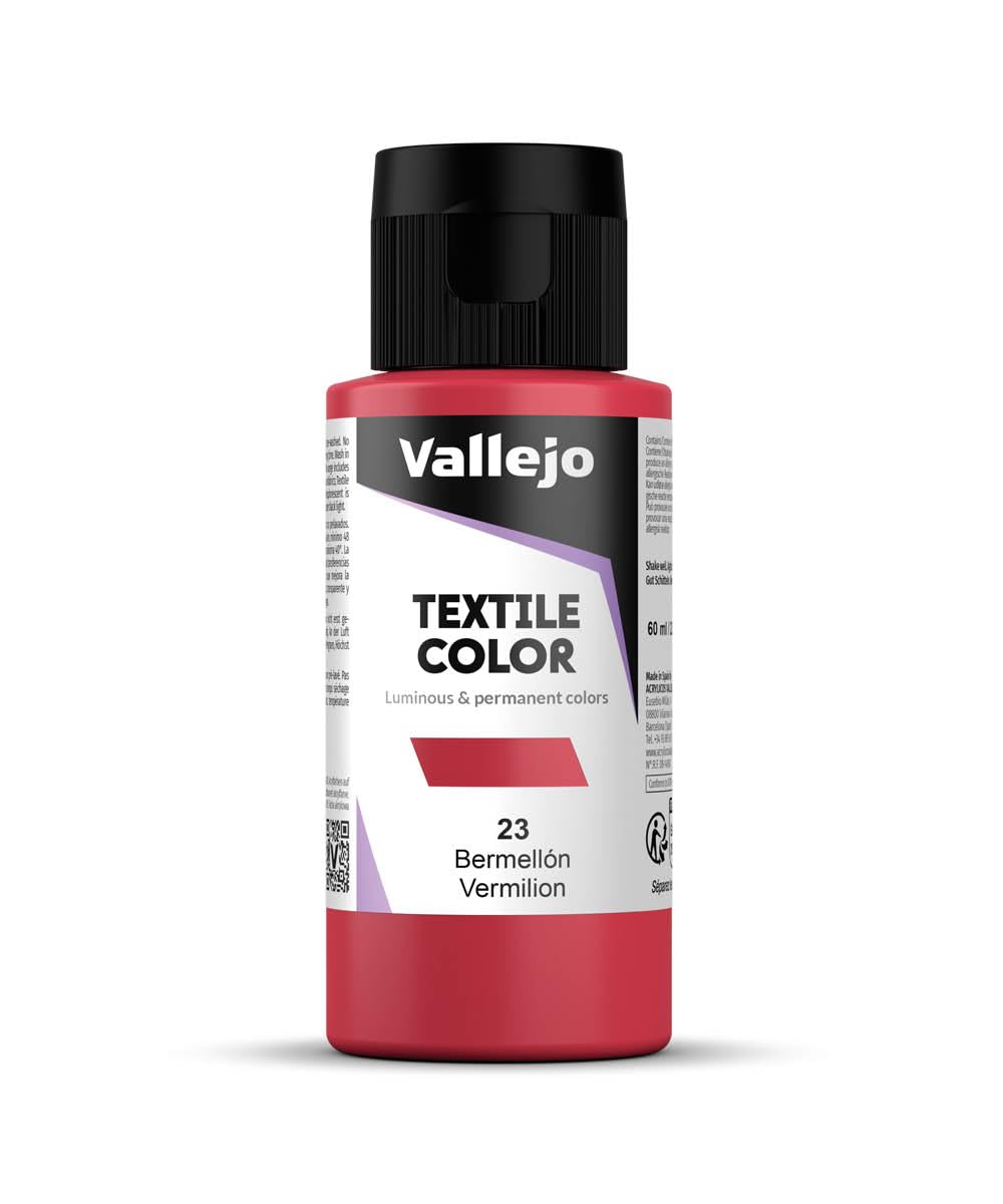 AV Textile Paint 60ml - Premium Vermillion Fabric Paint for DIY Crafts, Clothing & Home Decor | Non-Toxic, Washable Art Supplies for Canvas, T-Shirts & More