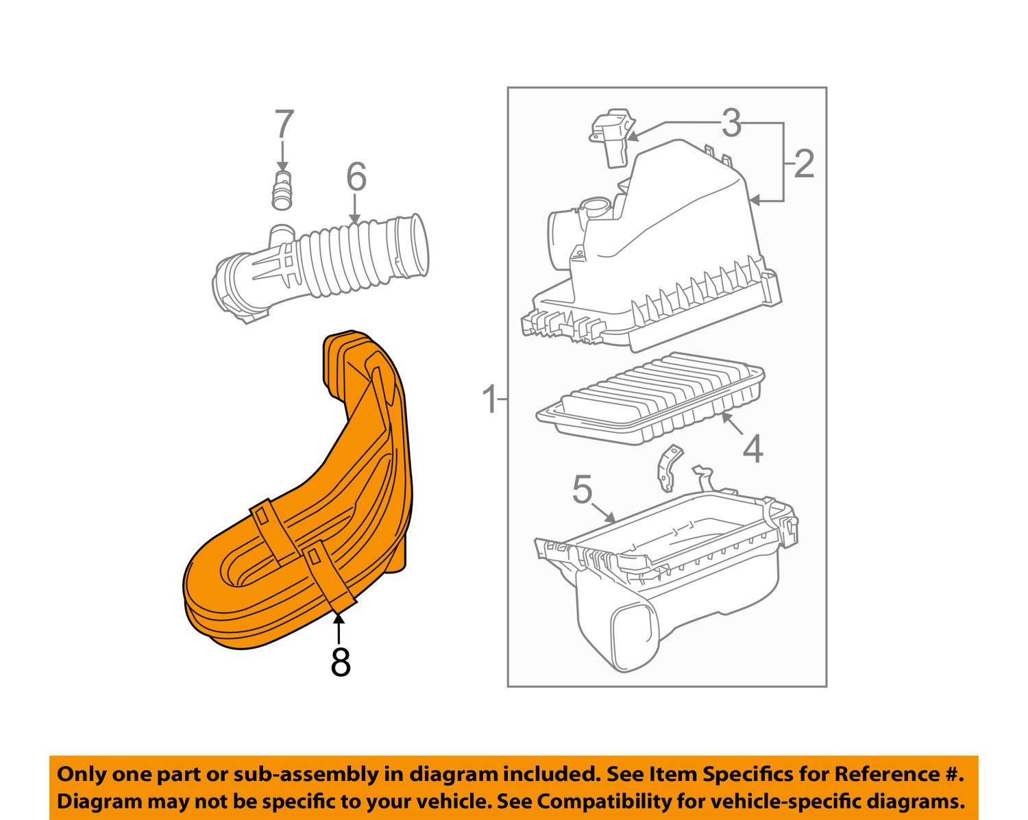 Toyota 17751-0T130 Air Cleaner Inlet Hose - Genuine OEM Replacement Part for Toyota Vehicles - Perfect for Engine Air Intake System Maintenance & Performance Upgrade