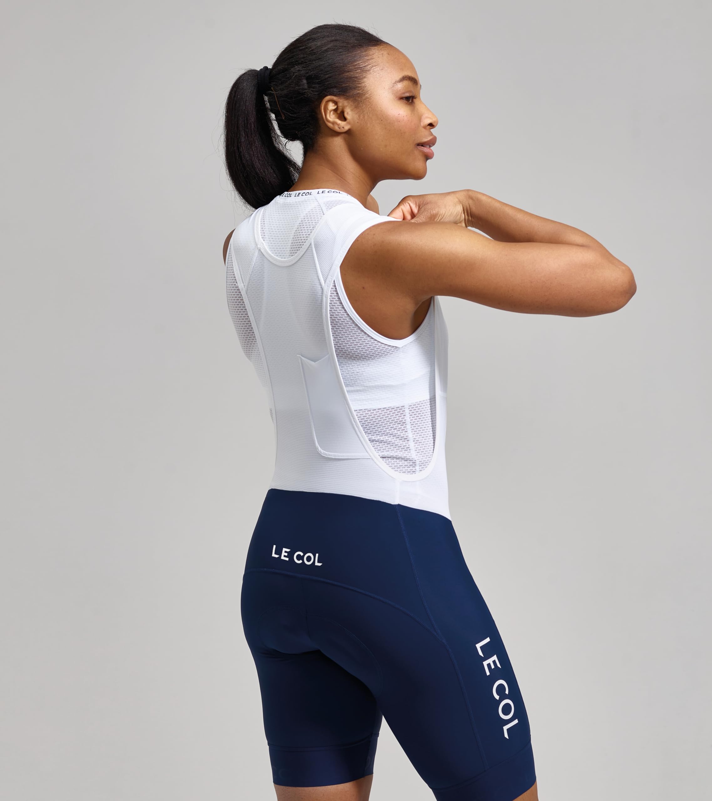 Women's Pro Bib Shorts II - Padded Chamois Cycling Shorts with Lightweight Breathable Fabric for Road & Mountain Biking | US Size Medium (Alpha, Regular Fit) in Navy/White | Perfect for Long Distance Rides & Training Sessions