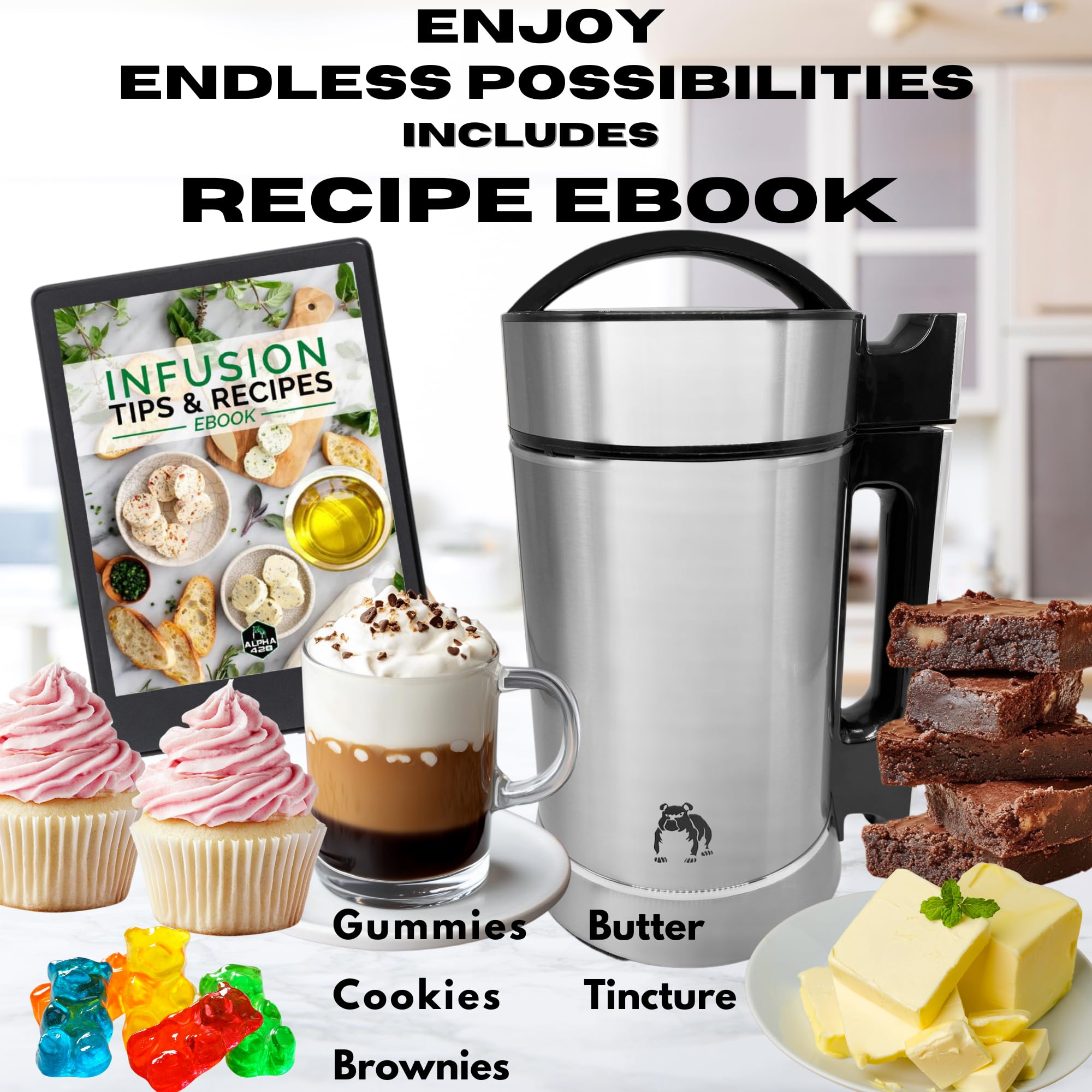 2 in 1 Decarboxylator and Infuser Machine - Electric Butter Maker & Oil Infuser with Gummy Maker - Includes Recipe eBook & Accessories - Perfect for Homemade Edibles, Cannabis Cooking & DIY Infusions