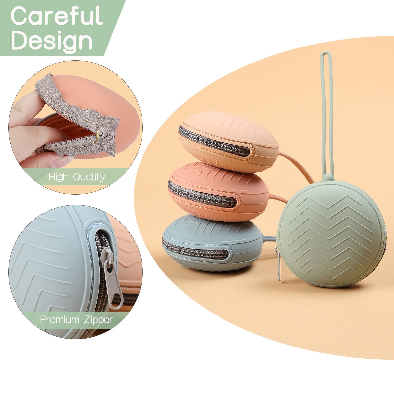 2 Pack BPA-Free Silicone Pacifier Holder Case for Newborn Babies - Portable Pacifier Storage Pouch for Boys & Girls (Clay & Dark Grey) - Perfect for Travel, Daycare & On-the-Go Parents
