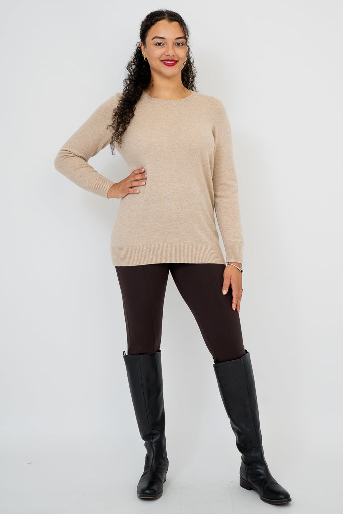 Kamila Women's Wool Cashmere Sweater in Camel - Soft & Warm Winter Pullover for Casual Outings & Office Wear