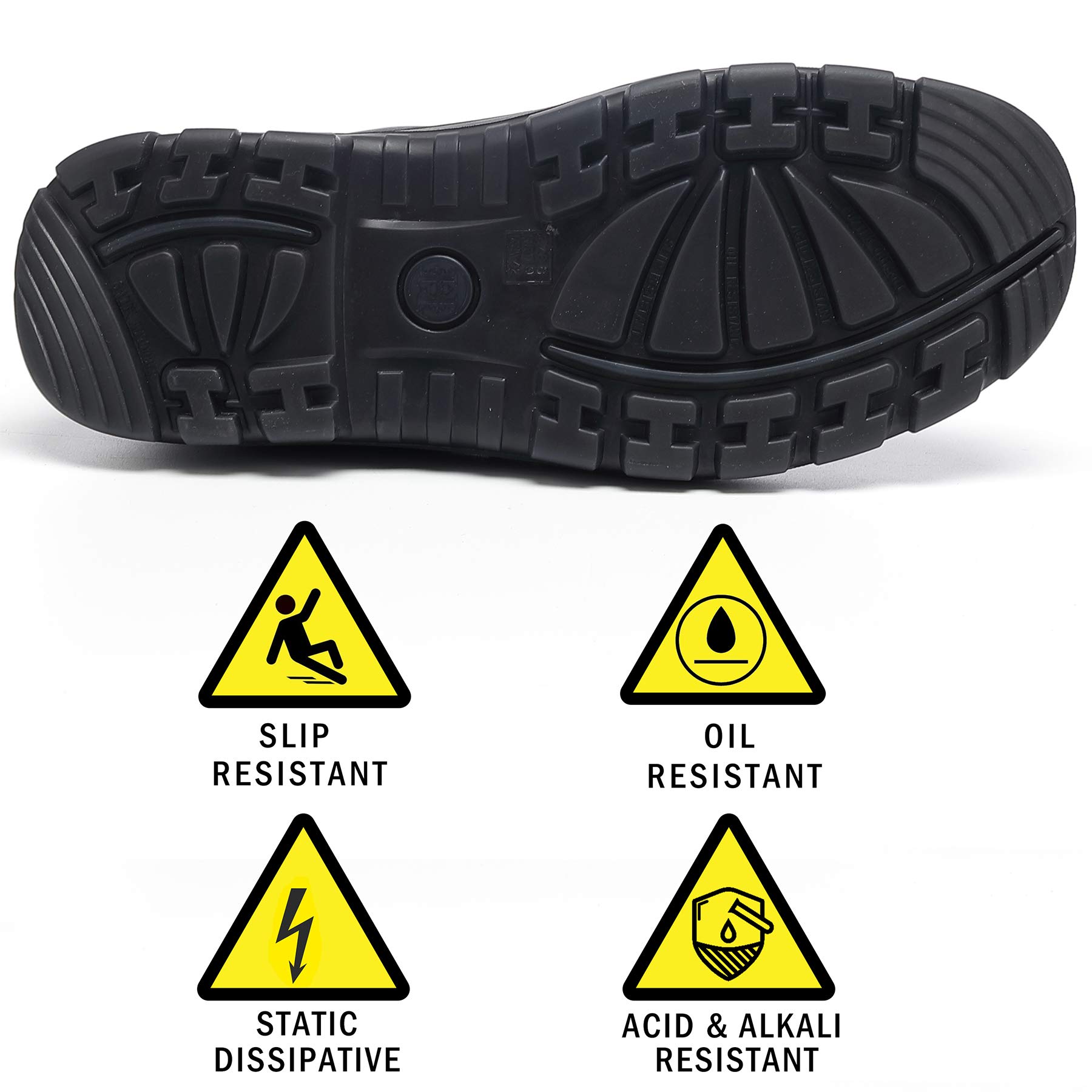 Men's Steel Toe Work Boots - Waterproof Slip-Resistant Safety Shoes with Anti-Puncture Protection - Black Size 13 (Model 822) - Ideal for Construction, Warehouse & Outdoor Labor Jobs