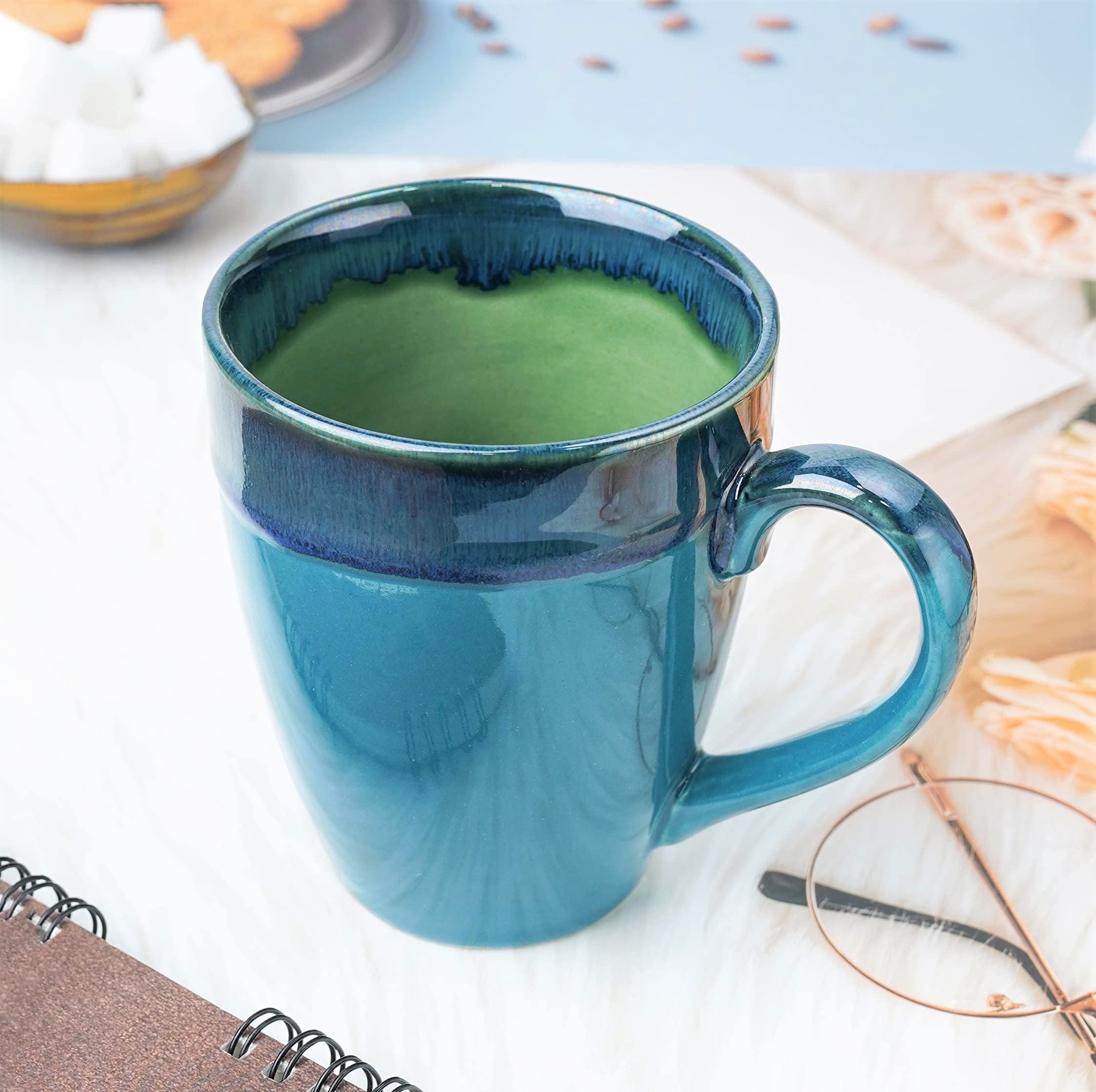 20 Oz Ceramic Coffee Mug - Handmade Large Tea Cup with Handle for Office, Home & Gifts | Perfect for Coffee, Tea, Milk, Latte, Soup | Ideal for Kitchen, Dining & Work | Sublimation Ready Glazed Mug for Hot & Cold Drinks