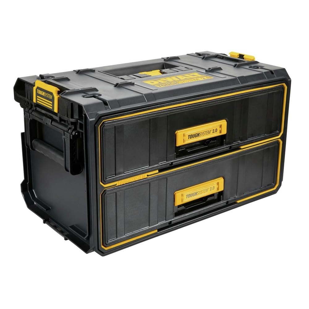 DEWALT Tough System 2.0 2-Drawer Tool Storage Unit - Heavy Duty Tool Box Organizer for Construction, Workshop & Job Site Use