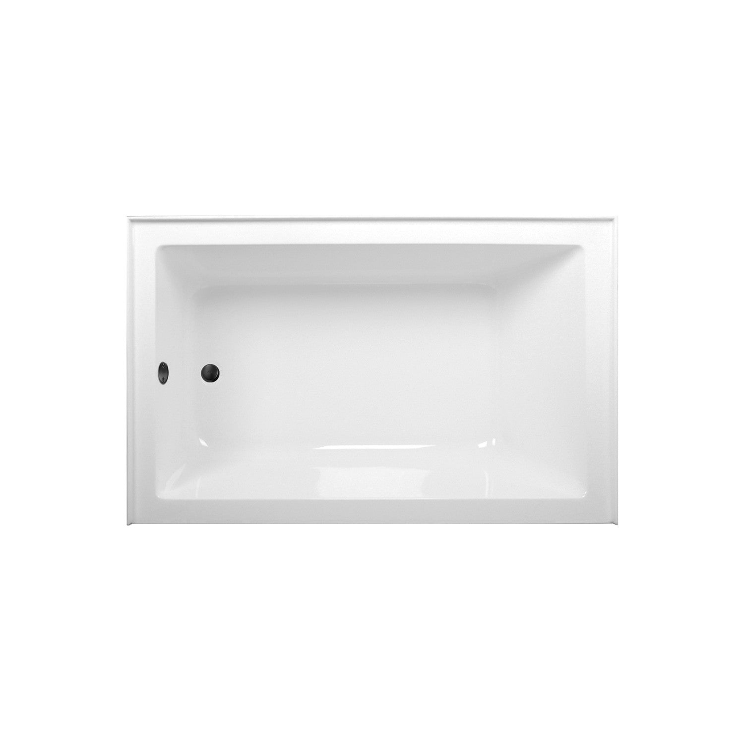 Aqua Eden 60 Inch Acrylic Rectangular 3 Wall Alcove Bathtub Combo with Waste & Overflow Drain - Left Hand Drain - Glossy White/Matte Black - Perfect for Modern Bathroom Renovations & Spa-Like Retreats