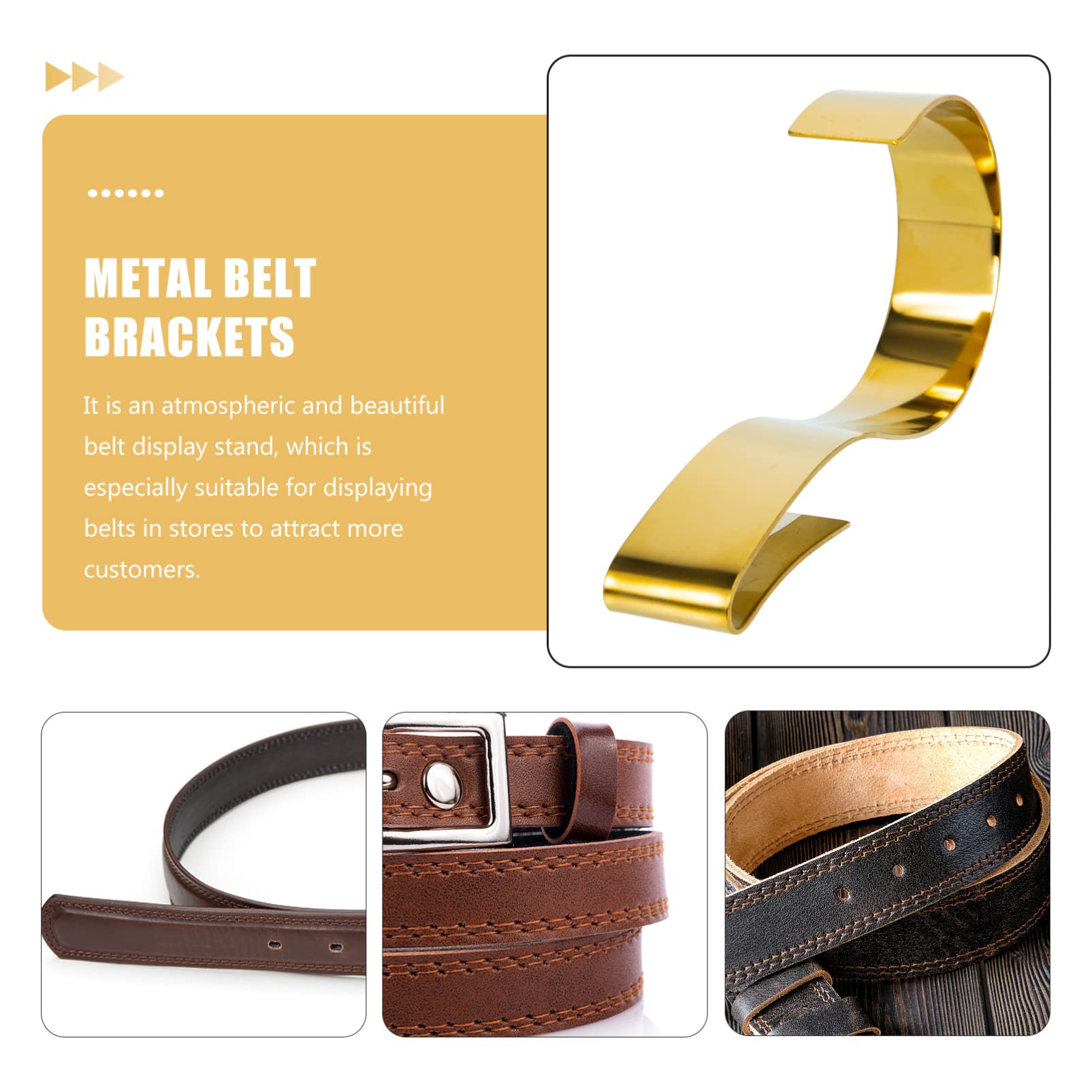 Premium Stainless Steel Belt Display Stand - Heavy Duty Belt Organizer & Storage Rack for Closet, Retail Store | Space Saving Belt Holder for Home & Commercial Use | Golden Finish for Elegant Display