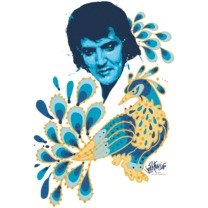 Elvis Presley Peacock Graphic Adult T-Shirt - Vintage Rock Music Fan Tee for Concerts & Casual Wear