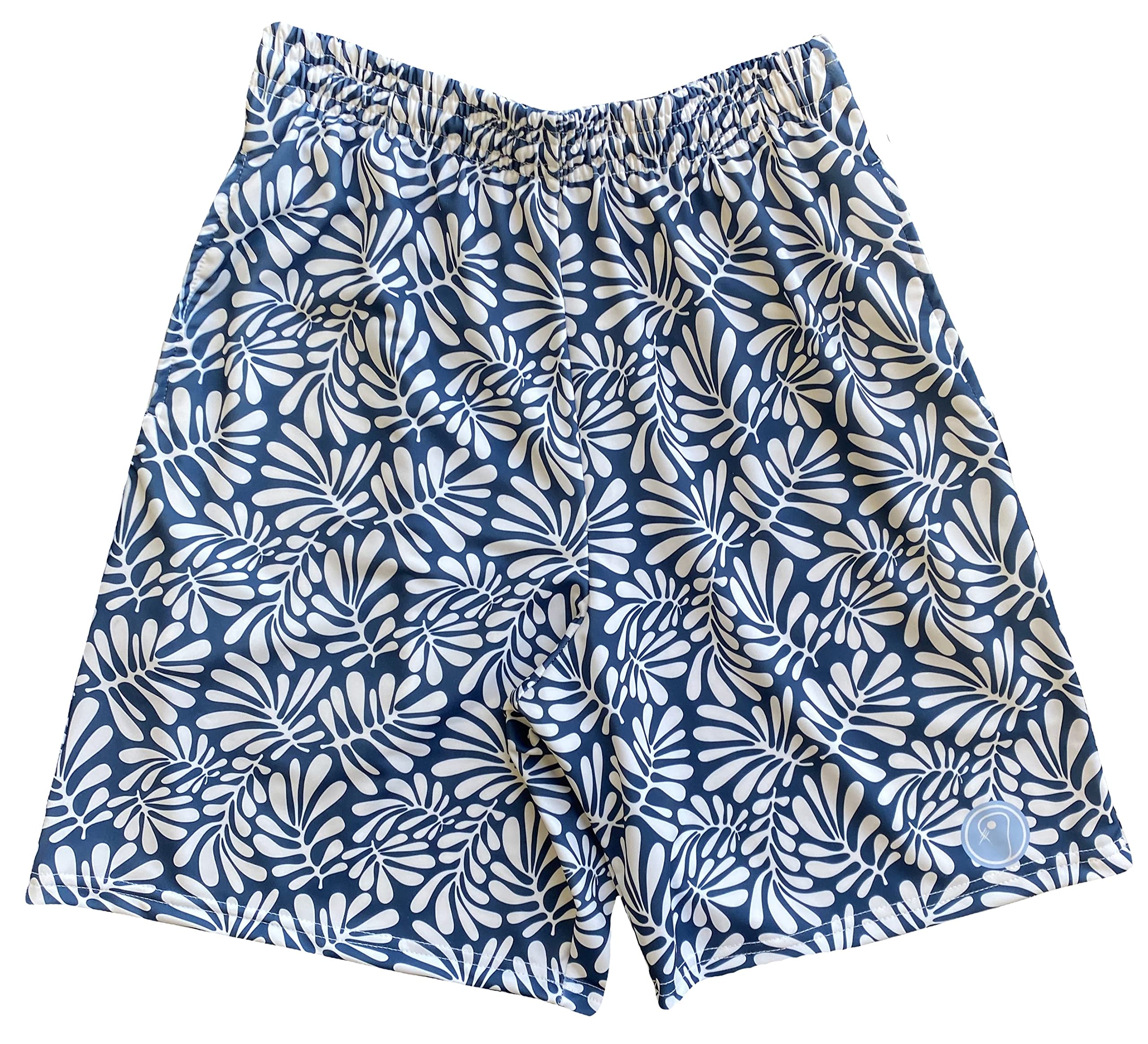 LAX SO HARD Men's Tropical Print Lacrosse Shorts - Navy & White | Breathable Athletic Shorts for Lacrosse, Beach, Gym & Casual Wear