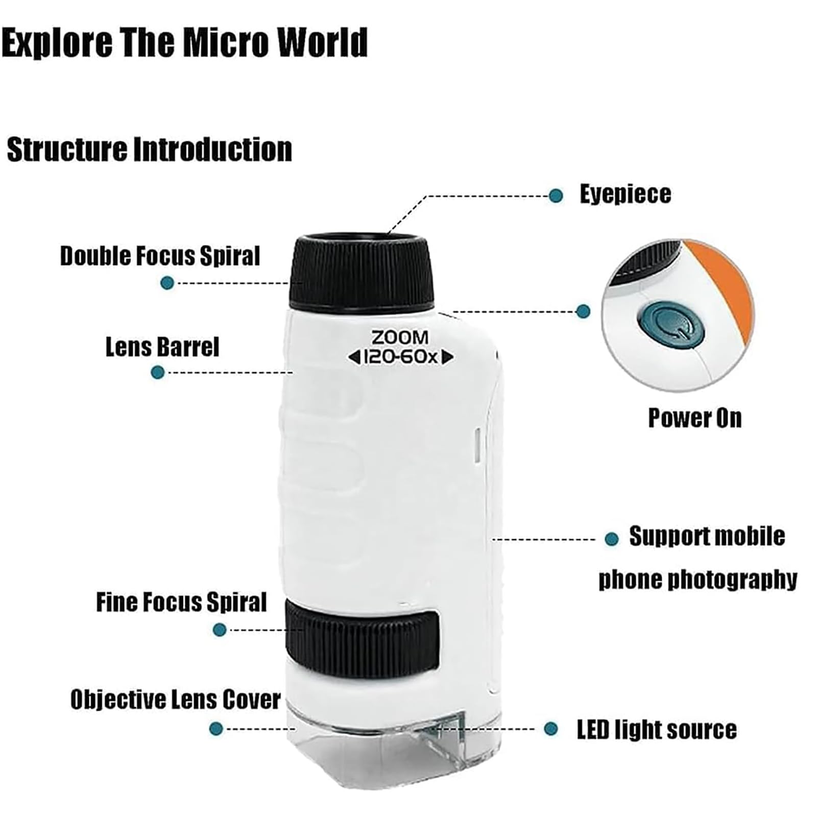 Your Little Scientist Microscope - Original Portable Kids Microscope for Science Exploration, STEM Learning & Outdoor Adventures (Green) - Perfect for Classroom, Home & Nature Discovery