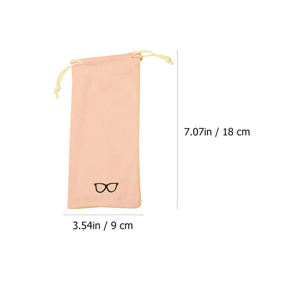 HEALLILY 6-Pack Microfiber Eyeglass Pouches - Drawstring Sunglasses Storage Bags for Glasses, Screens & Small Items - Mixed Colors (Perfect for Travel, Office & Home Organization)