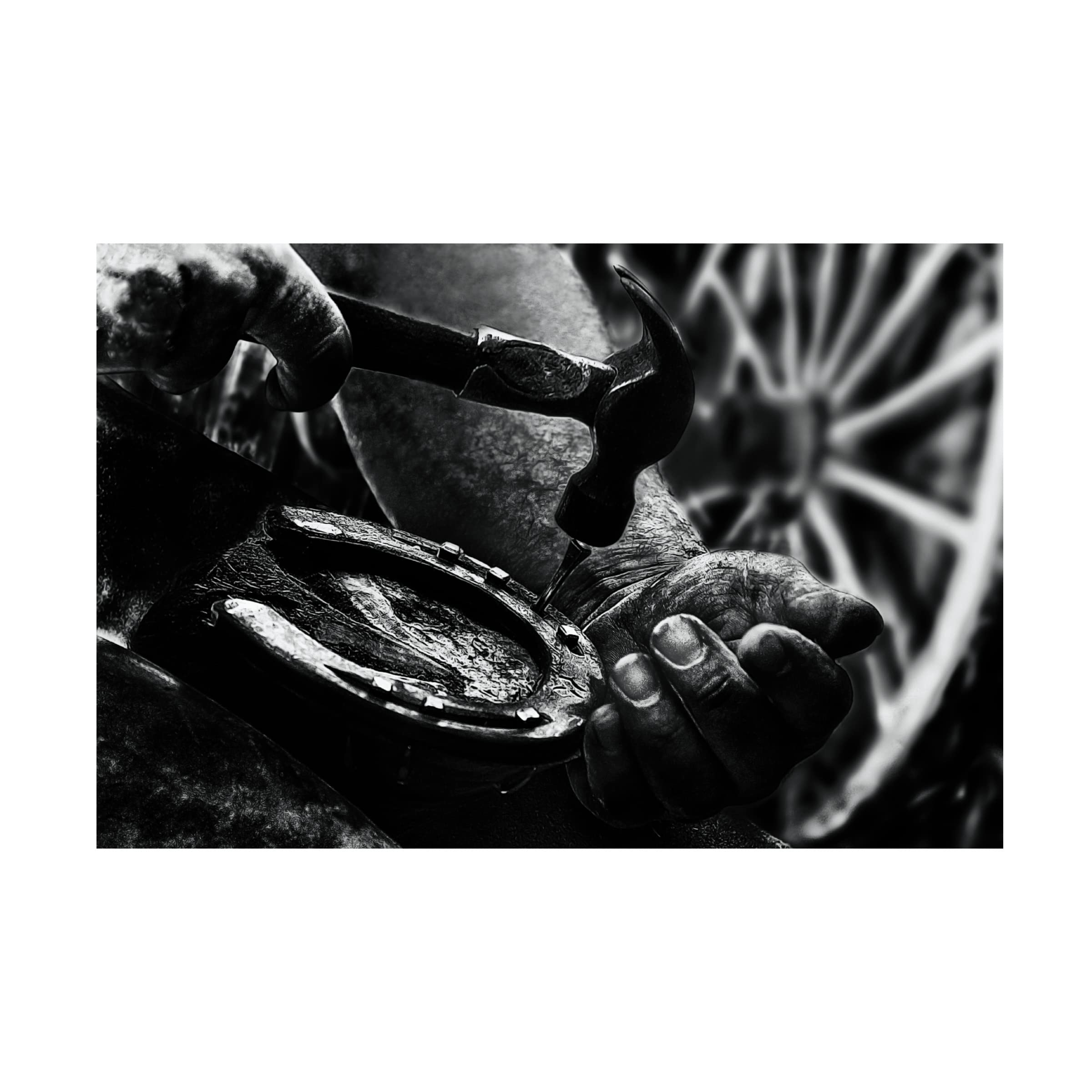 Trademark Fine Art 'The Blacksmith' Canvas Wall Art Print by Manu Allicot - Handmade Vintage Industrial Decor for Living Room, Office & Man Cave