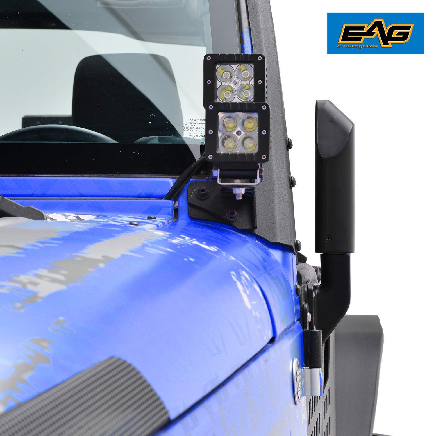 EAG Side View Mirror Pair - Military Grade Replacement for Jeep Wrangler CJ7 YJ TJ JK JL & Gladiator JT & Cherokee XJ - Durable Off-Road Mirrors for Enhanced Visibility