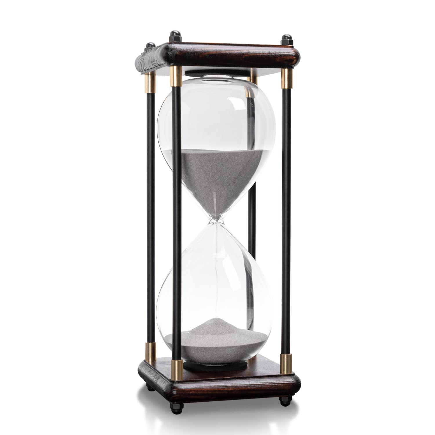 SWISSELITE 30/60 Minute Hourglass Sand Timer - Decorative Wooden Sand Clock for Home, Office & Desk Decor | Perfect for Meditation, Cooking, Games & Productivity