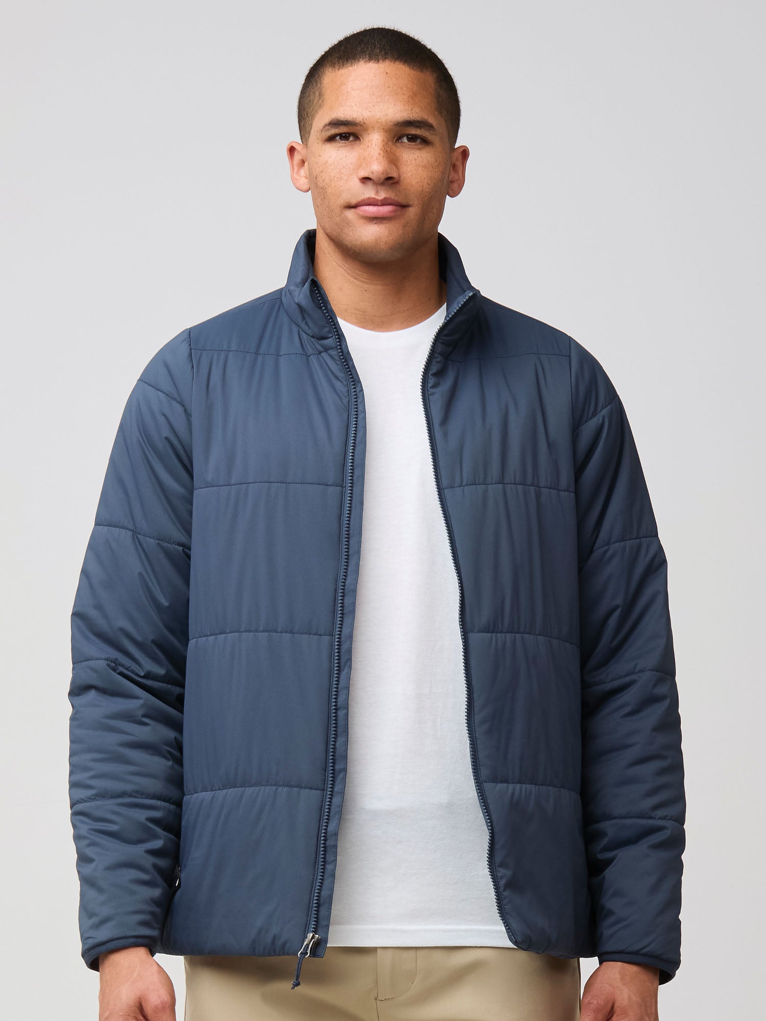 Odyssey Blue Puffer Jacket for Men & Women - Lightweight Warm Winter Coat with Hood, Waterproof Windbreaker for Outdoor Activities, Hiking, Skiing, and Daily Wear