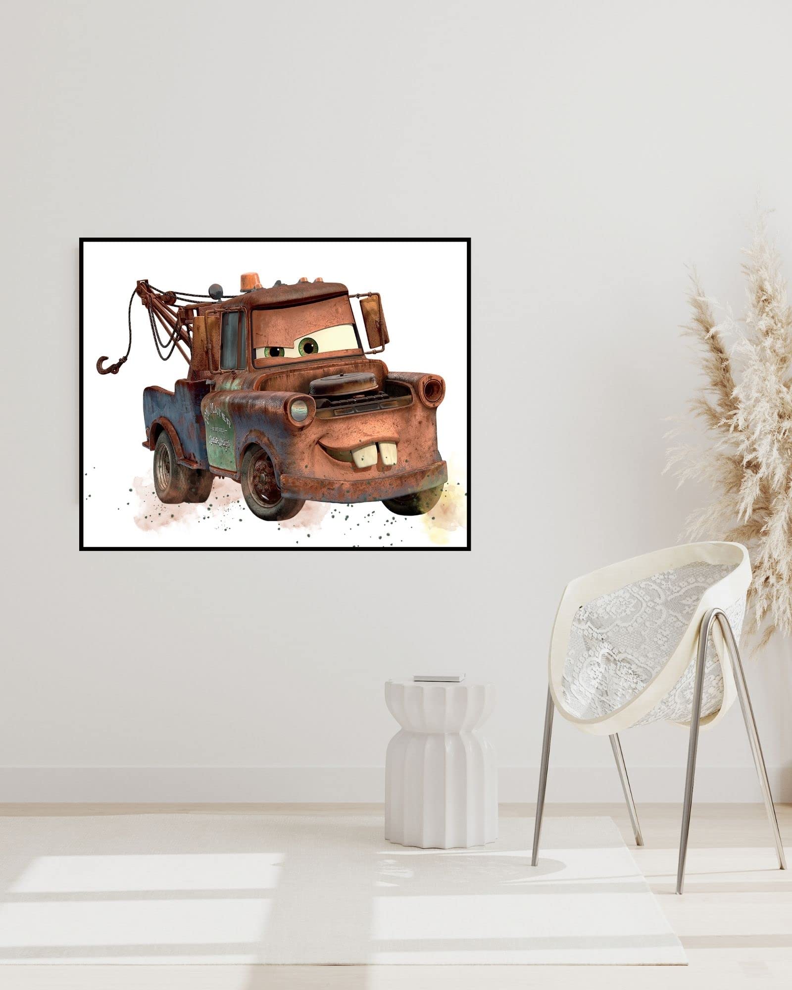 Cars Movie Poster - 8x10 Inch Unframed Wall Art Decor for Kids & Boys Room, Birthday Party, Bedroom - Disney Pixar Themed Room Decoration