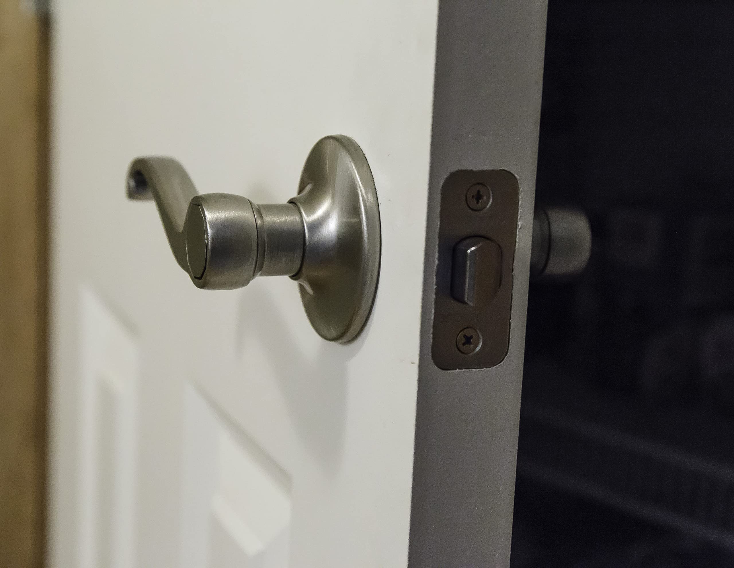 Design House 190892 2-Way Adjustable Scroll Passage & Closet Door Lever Set - Satin Nickel Finish (8-Pack) - Perfect for Bedrooms, Hallways & Closet Doors