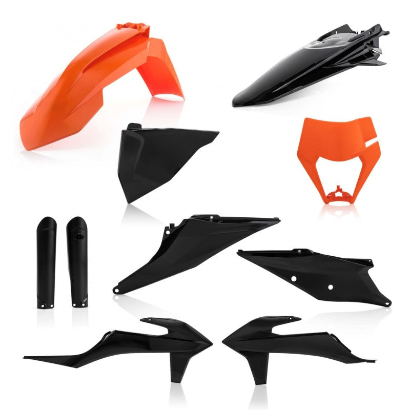 Acerbis Full Plastic Kit for 20-23 KTM 150 500 XCF-W XC-W TPI EXC-F - Orange/Black - Dirt Bike Body Replacement for Off-Road Racing & Trail Riding