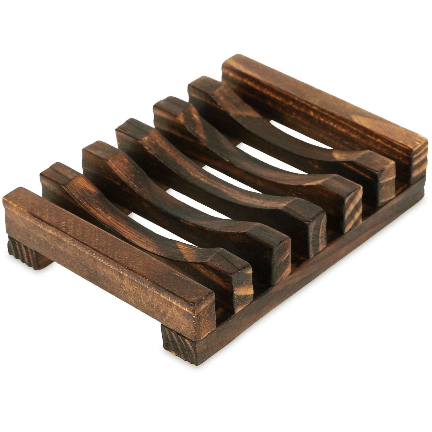 Anwenk Wooden Soap Dish - Handcrafted Soap Holder & Saver Tray for Bathroom, Shower, and Sink - Natural Drainer for Soaps, Sponges, and Beauty Accessories (1 Pack) - Perfect for Spa, Vanity, and Guest Bathroom Organization