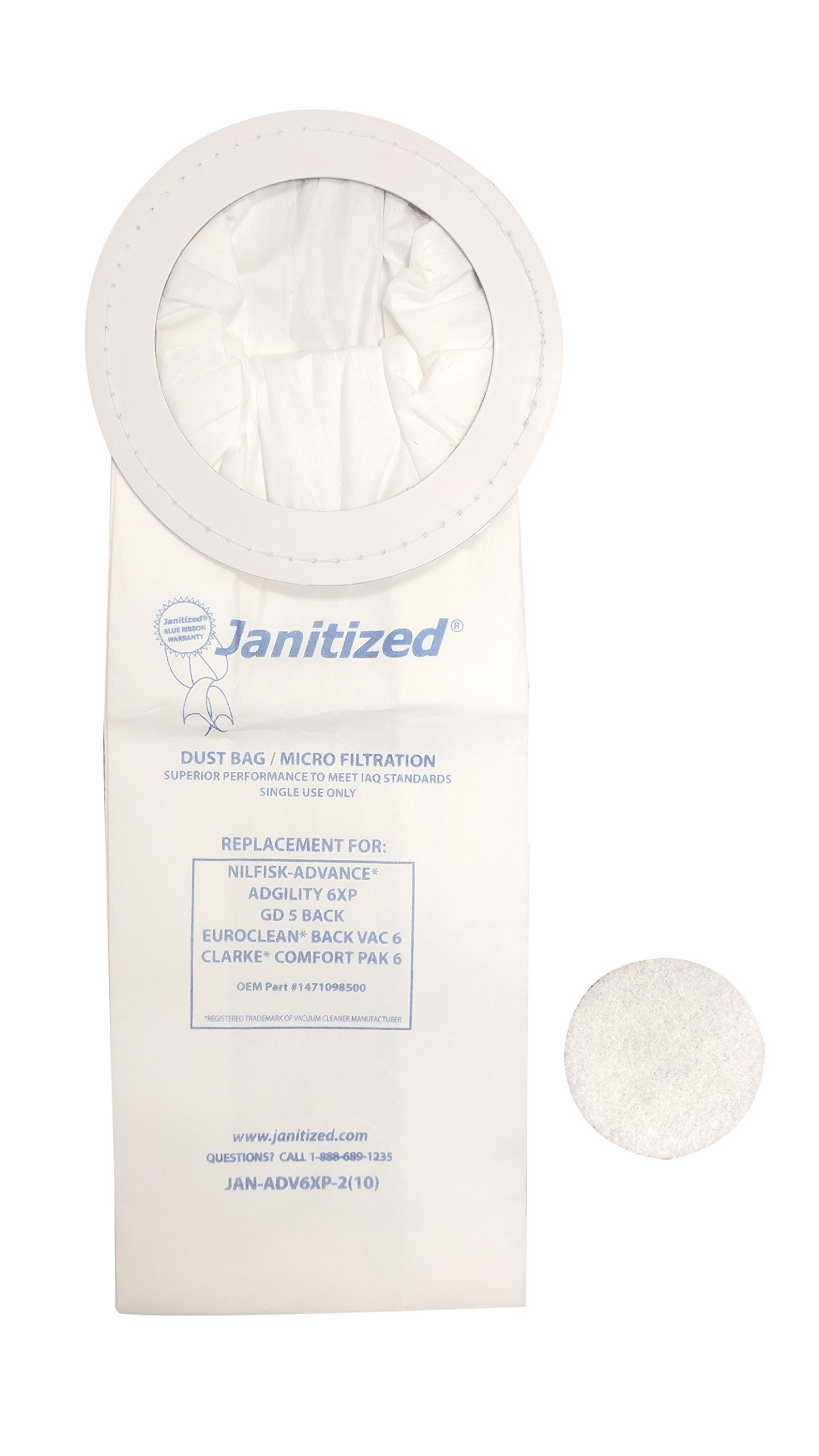 Premium Vacuum Bags for Advance Adgility 6XP - Pack of 10 | Commercial Cleaning