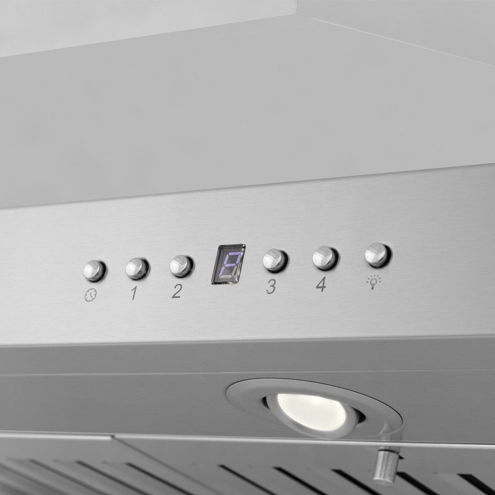 ZLINE Stainless Steel Island Mount Range Hood with Built-in CrownSound Bluetooth Speakers (KL3iCRN BT) - Perfect for Modern Kitchens & Open-Concept Homes