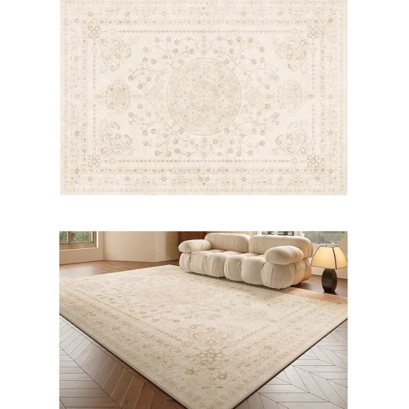 Adley Persian Faux Wool Waterproof Area Rug - Non-Slip Soft Living Room Rug for Bedroom, Dining Room, and Home Decor
